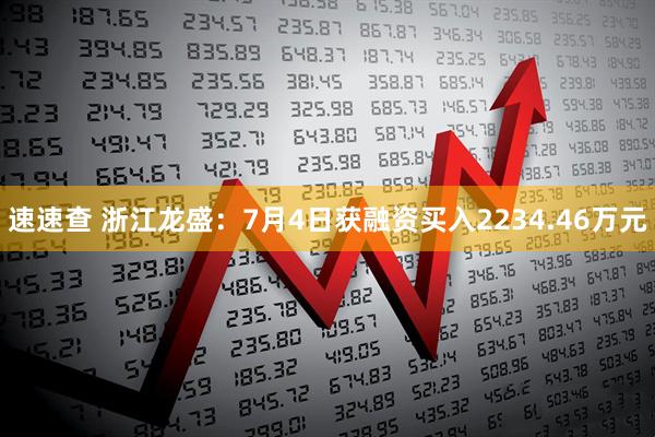 速速查 浙江龙盛：7月4日获融资买入2234.46万元
